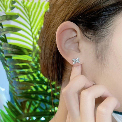 [Panda Jewelry]JEUX DE SILVER DIAMOND EARRINGS