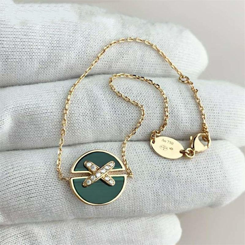 [Panda Jewelry]JEUX DE BRACELET MALACHITE PINK GOLD DIAMONDS
