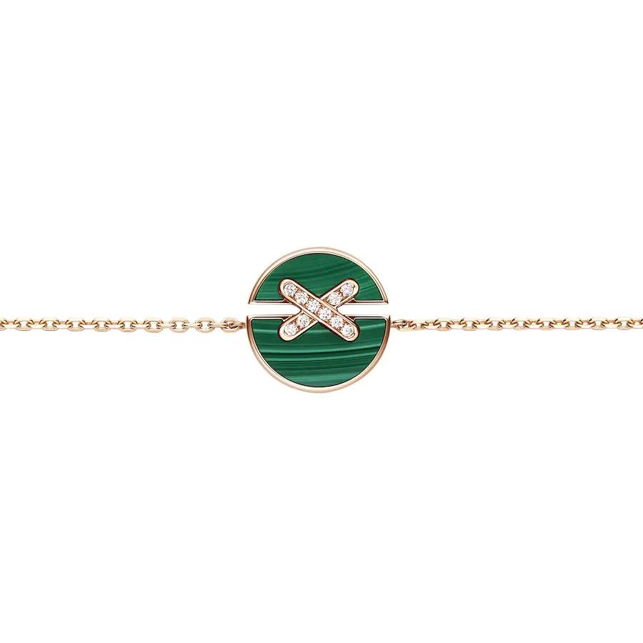 [Panda Jewelry]JEUX DE BRACELET MALACHITE PINK GOLD DIAMONDS