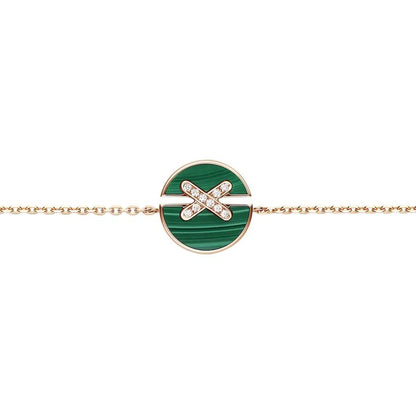 [Panda Jewelry]JEUX DE BRACELET MALACHITE PINK GOLD DIAMONDS
