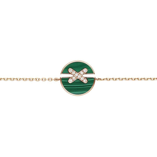 [Panda Jewelry]JEUX DE BRACELET MALACHITE PINK GOLD DIAMONDS