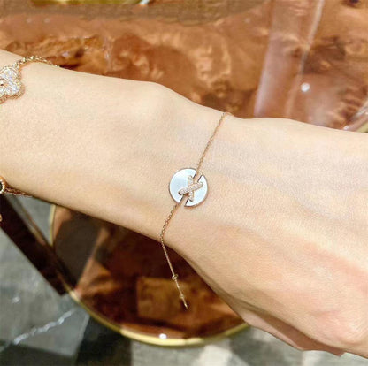 [Panda Jewelry]JEUX DE BRACELET MOP PINK GOLD DIAMONDS