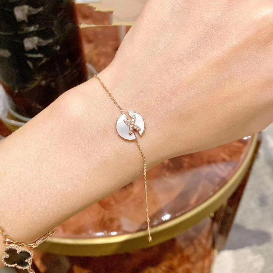 [Panda Jewelry]JEUX DE BRACELET MOP PINK GOLD DIAMONDS