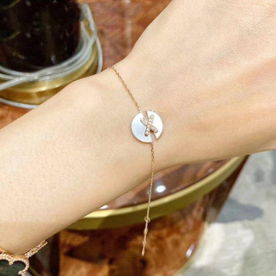 [Panda Jewelry]JEUX DE BRACELET MOP PINK GOLD DIAMONDS