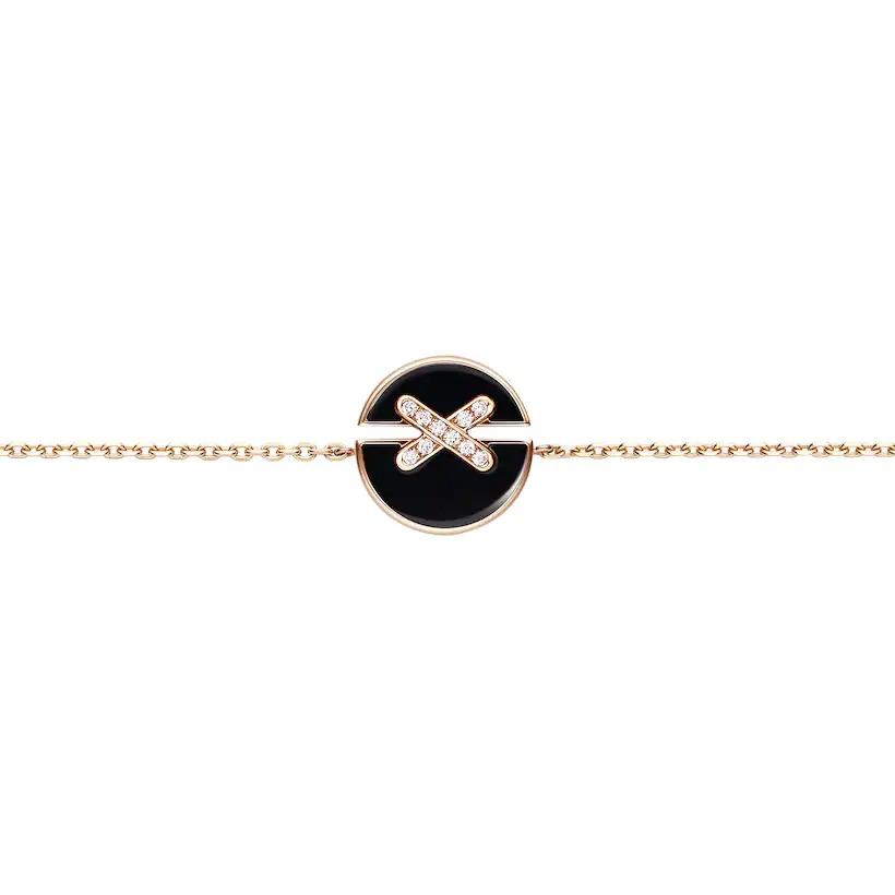 [Panda Jewelry]JEUX DE BRACELET ONYX PINK GOLD DIAMOND