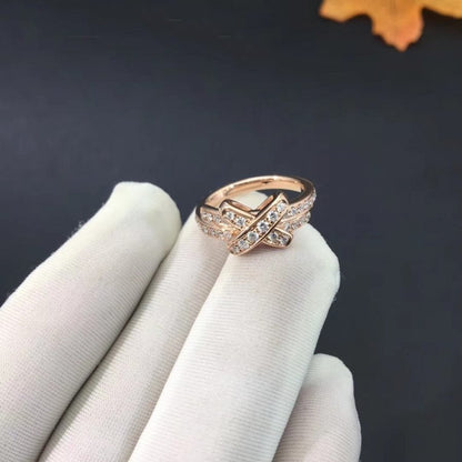 [Panda Jewelry]JEUX DE RING PINK GOLD DIAMOND