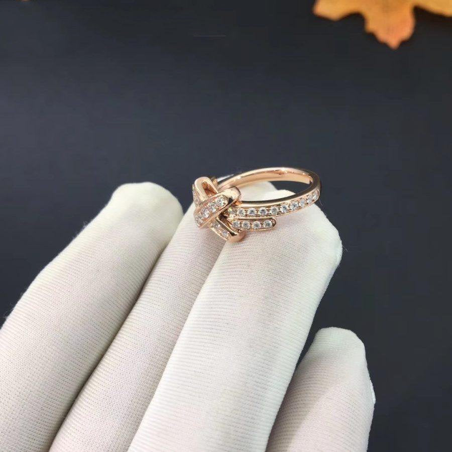 [Panda Jewelry]JEUX DE RING PINK GOLD DIAMOND