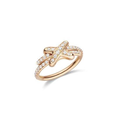 [Panda Jewelry]JEUX DE RING PINK GOLD DIAMOND