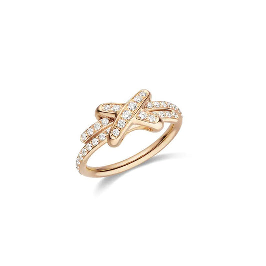 [Panda Jewelry]JEUX DE RING PINK GOLD DIAMOND