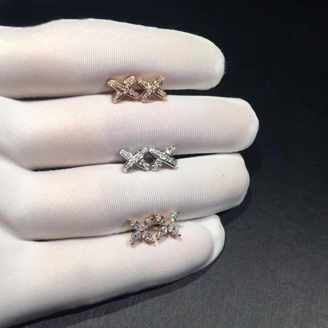 [Panda Jewelry]JEUX DE DIAMOND EARRINGS