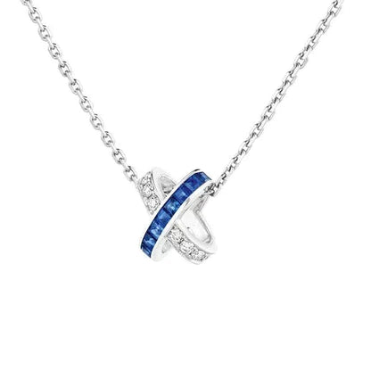 [Panda Jewelry]LIENS DIAMOND SILVER NECKLACE