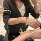 [Panda Jewelry]Move Noa Rose Gold Pav茅 Diamond Bangle Bracelet