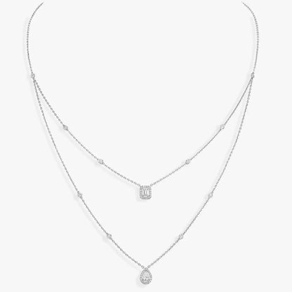 [Panda Jewelry]Diamond Necklace My Twin 2 Rows