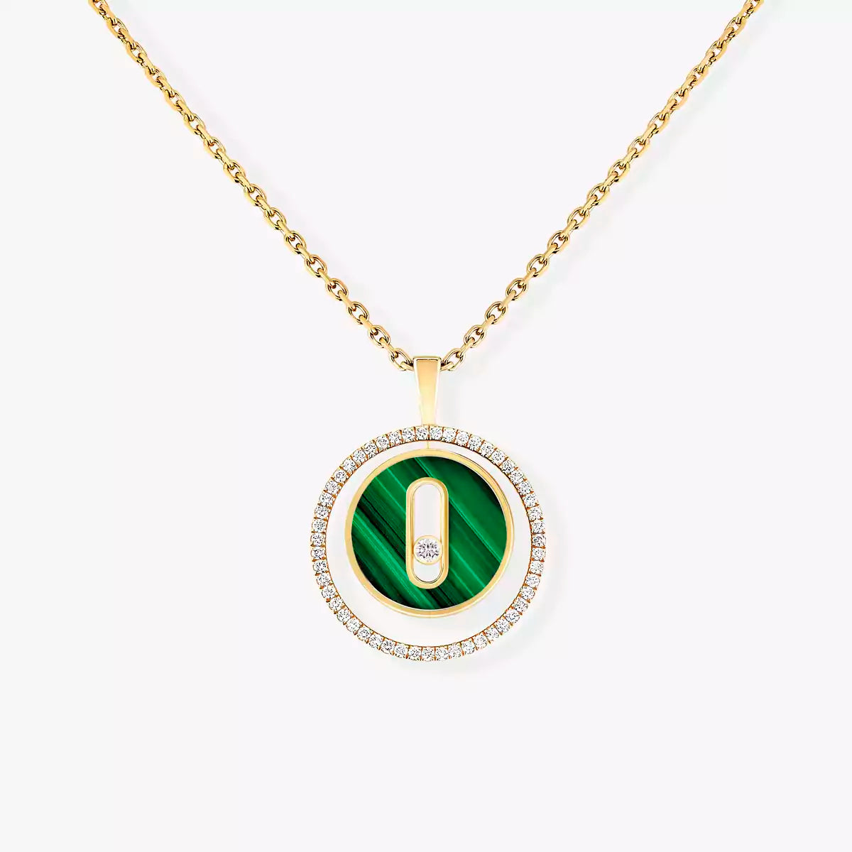 [Panda Jewelry]Lucky Move Diamond Necklace in Rose Gold and White Mother-of-Pearl