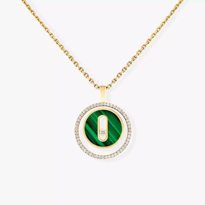 [Panda Jewelry]Lucky Move Diamond Necklace in Rose Gold and White Mother-of-Pearl