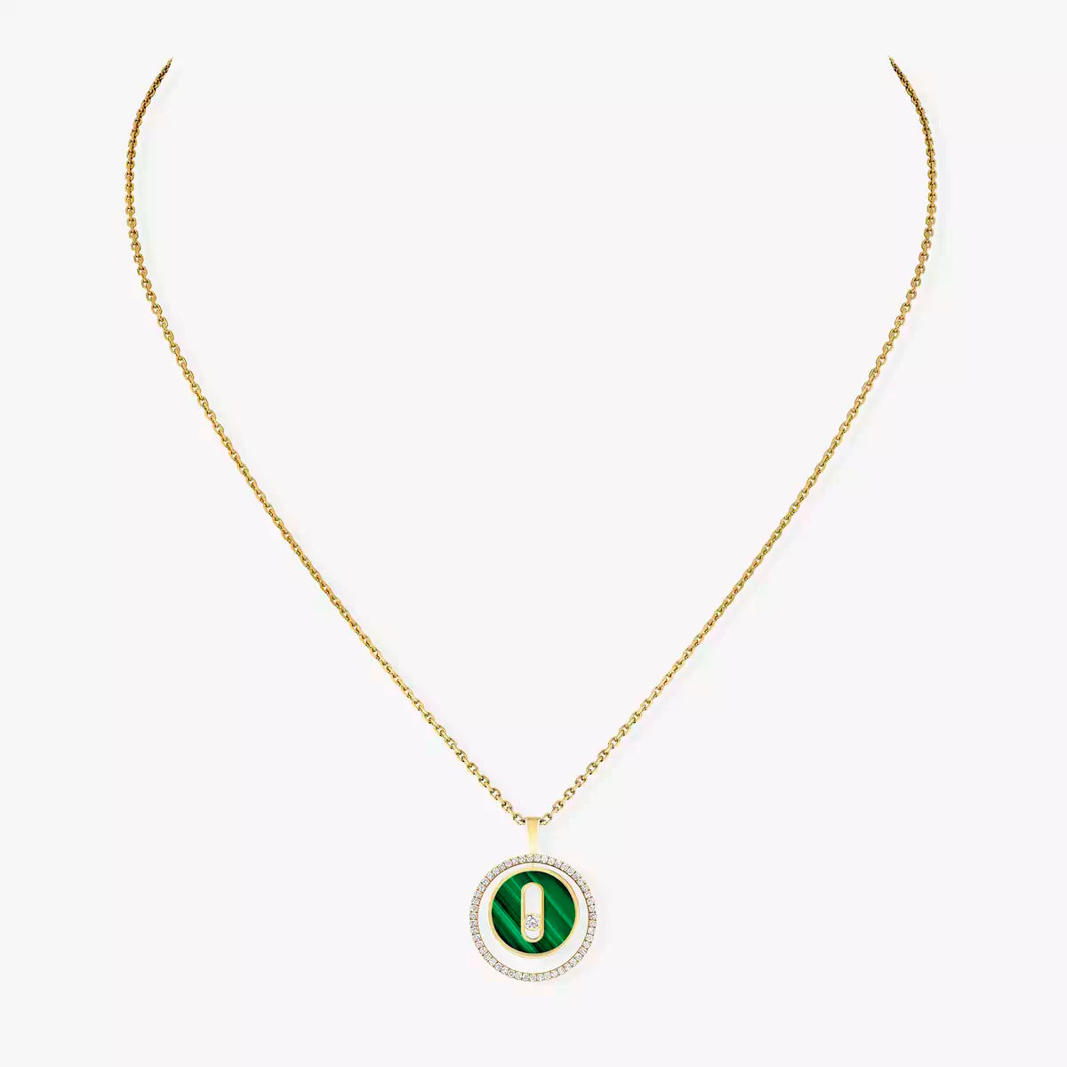 [Panda Jewelry]Lucky Move Diamond Necklace in Rose Gold and White Mother-of-Pearl