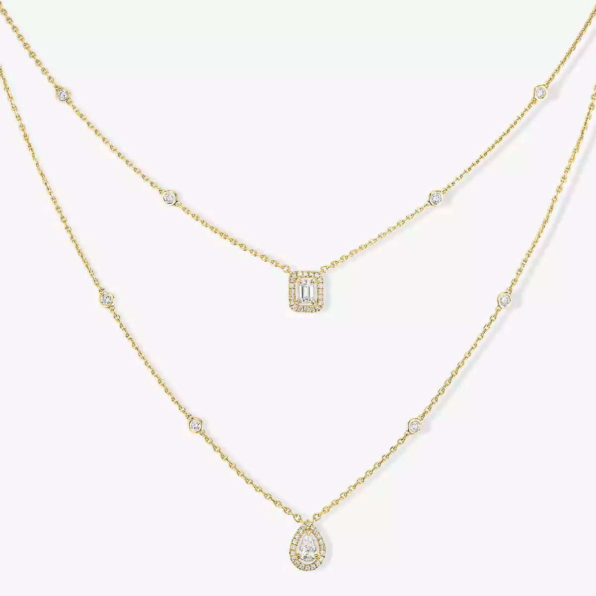 [Panda Jewelry]Diamond Necklace My Twin 2 Rows