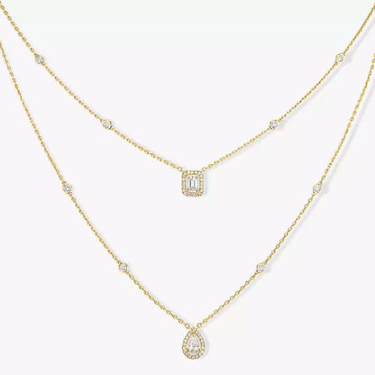 [Panda Jewelry]Diamond Necklace My Twin 2 Rows