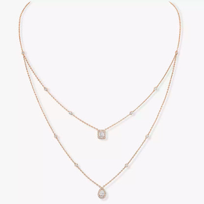 [Panda Jewelry]Diamond Necklace My Twin 2 Rows