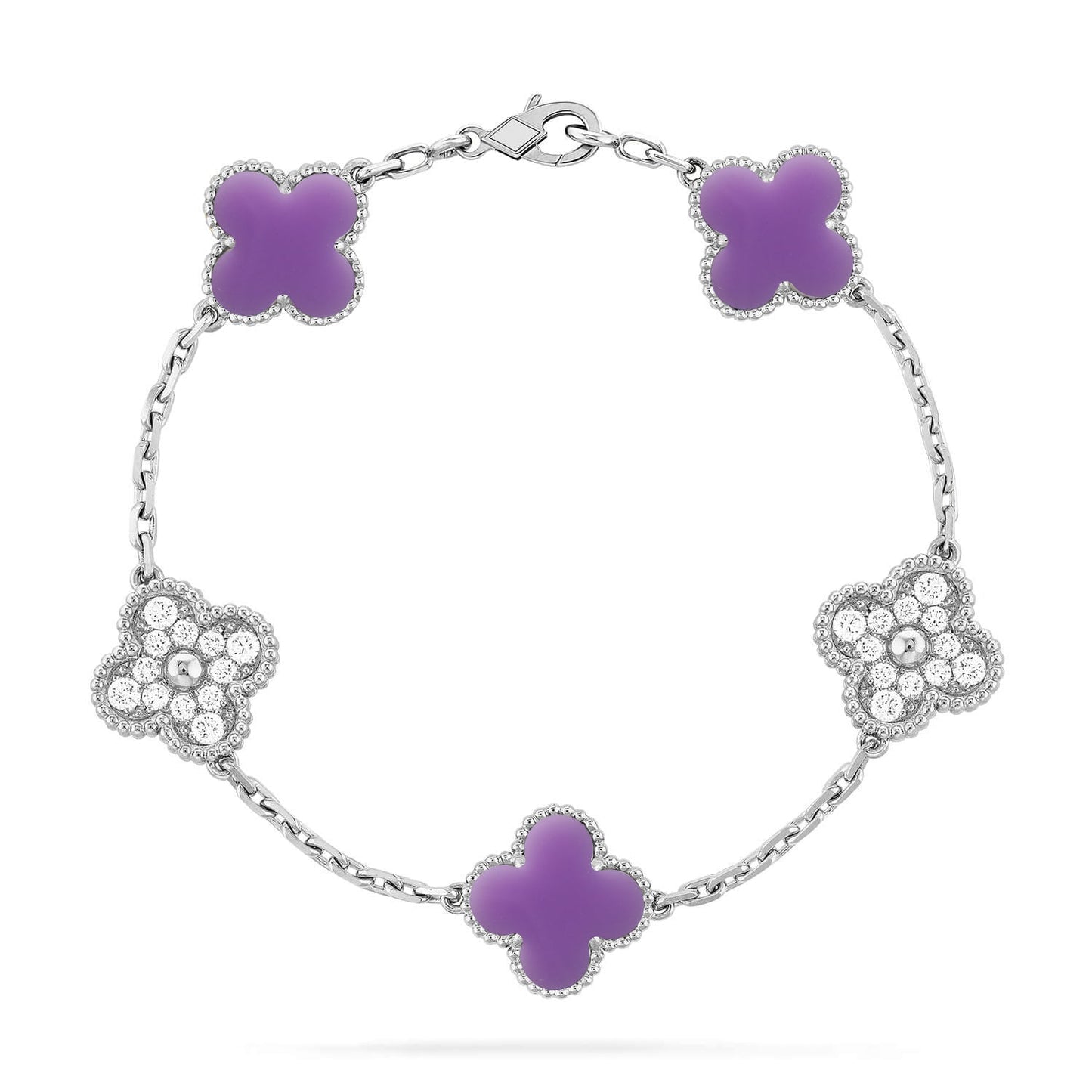 [Panda Jewelry]CLOVER 5 MOTIF LIGHT PURPLE BRACELET COLLECTION