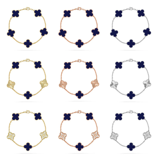 [Panda Jewelry]CLOVER 5 MOTIF LAPIS LAZULI BRACELET COLLECTION