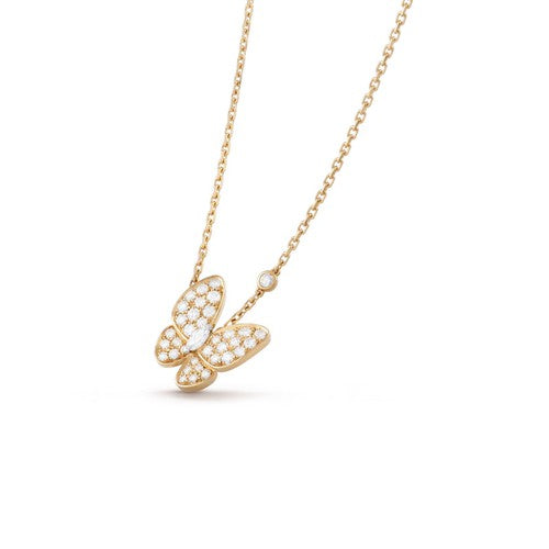 [Panda Jewelry]BUTTERFLY DIAMOND NECKLACE