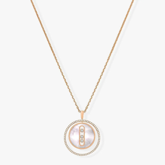[Panda Jewelry]LUCKY MOVE MM NACRE BLANCHE DIAMOND NECKLACE
