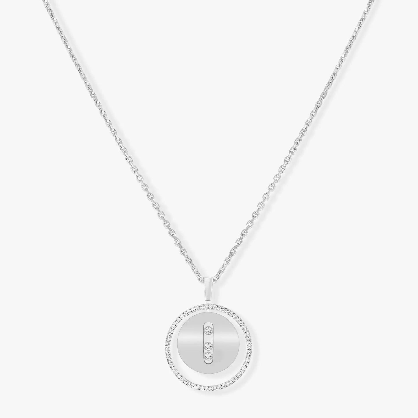 [Panda Jewelry]LUCKY MOVE MM SILVER DIAMOND NECKLACE