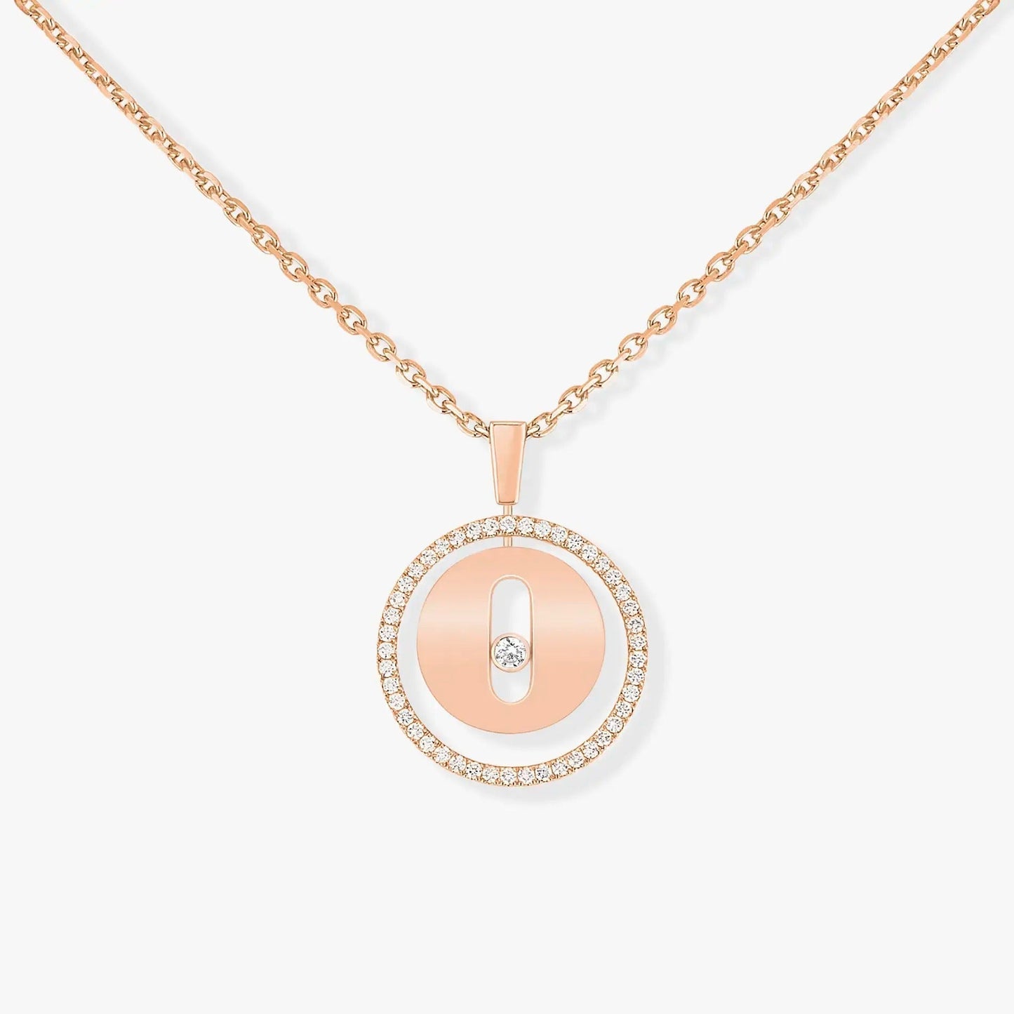 [Panda Jewelry]LUCKY MOVE PM NECKLACE PINK GOLD DIAMOND