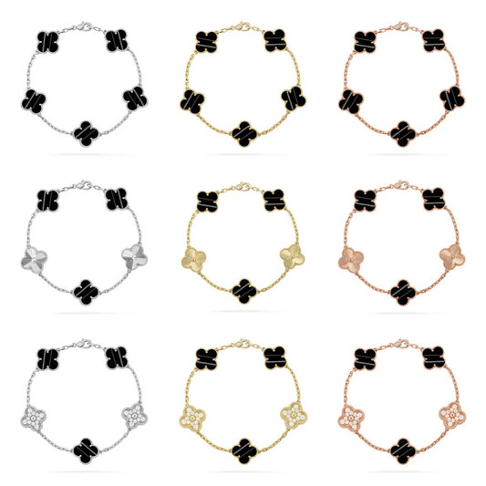 [Panda Jewelry] CLOVER 5 MOTIF PULSAR STONE BRACELET COLLECTION