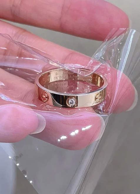 [Panda Jewelry]LOVE RING 4MM 1 DIAMOND