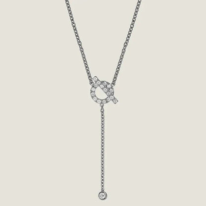 [Panda Jewelry]FINESSE SILVER DIAMOND NECKLACE