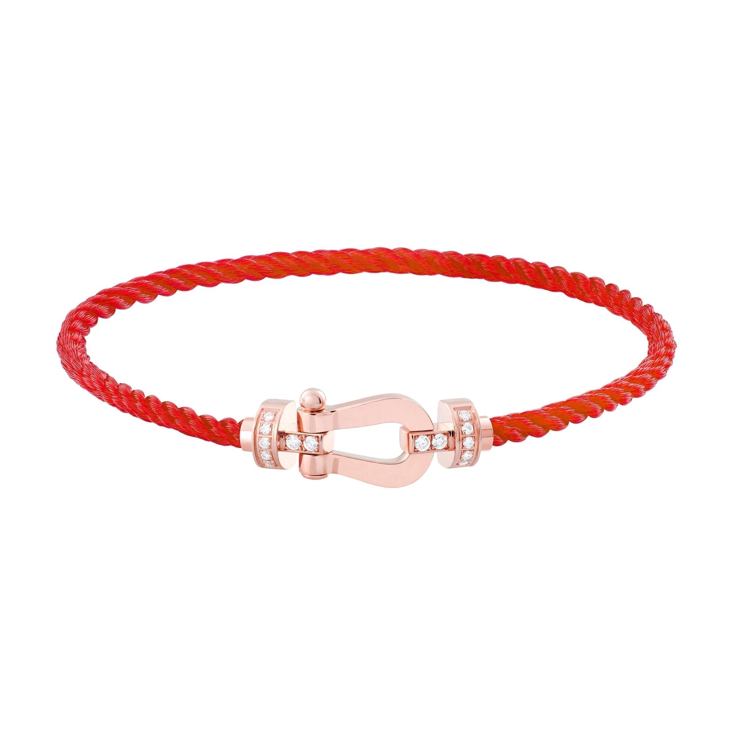 [Panda Jewelry]FORCE 10 HALF DIAMOND PINK GOLD RED CORDERI LARGE AND MEDIUM MODEL
