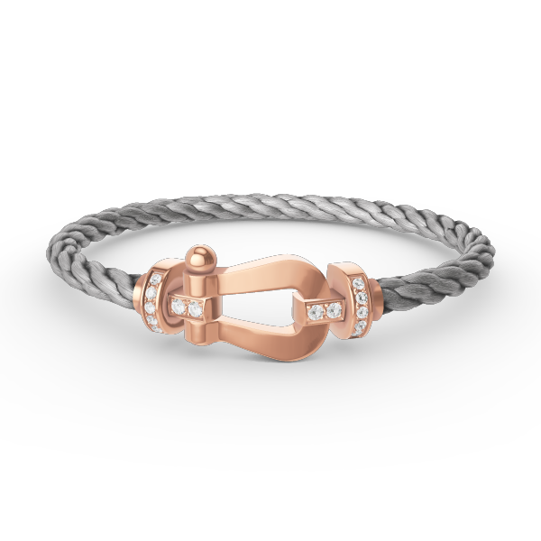 [Panda Jewelry]FORCE LARGE HORSESHOE HALF DIAMOND BRACELET ROSE GOLD