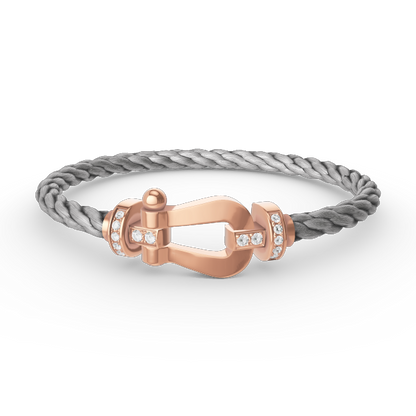 [Panda Jewelry]FORCE LARGE HORSESHOE HALF DIAMOND BRACELET ROSE GOLD