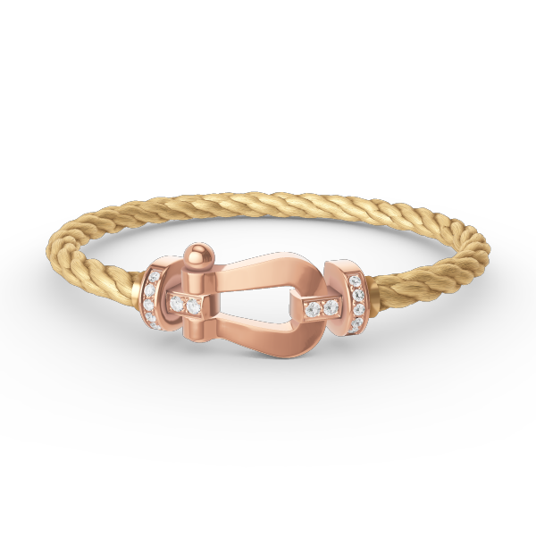 [Panda Jewelry]FORCE LARGE HORSESHOE HALF DIAMOND BRACELET ROSE GOLD