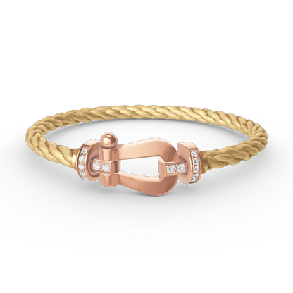 [Panda Jewelry]FORCE LARGE HORSESHOE HALF DIAMOND BRACELET ROSE GOLD