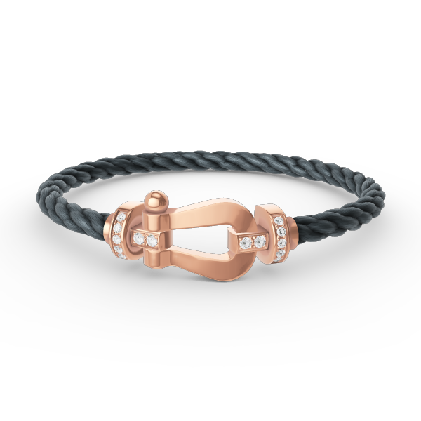 [Panda Jewelry]FORCE LARGE HORSESHOE HALF DIAMOND BRACELET ROSE GOLD