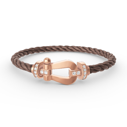 [Panda Jewelry]FORCE LARGE HORSESHOE HALF DIAMOND BRACELET ROSE GOLD