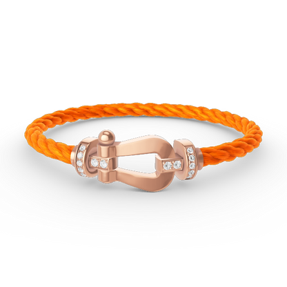 [Panda Jewelry]FORCE LARGE HORSESHOE HALF DIAMOND BRACELET ROSE GOLD