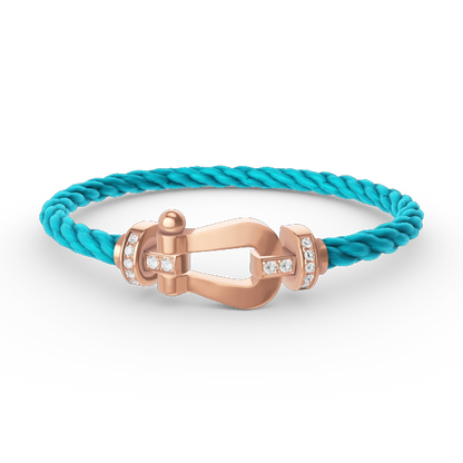 [Panda Jewelry]FORCE LARGE HORSESHOE HALF DIAMOND BRACELET ROSE GOLD