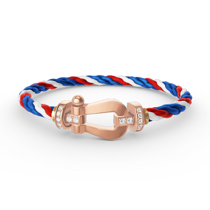 [Panda Jewelry]FORCE LARGE HORSESHOE HALF DIAMOND BRACELET ROSE GOLD