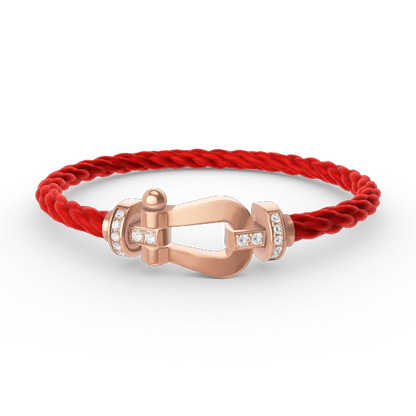 [Panda Jewelry]FORCE LARGE HORSESHOE HALF DIAMOND BRACELET ROSE GOLD