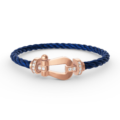 [Panda Jewelry]FORCE LARGE HORSESHOE HALF DIAMOND BRACELET ROSE GOLD