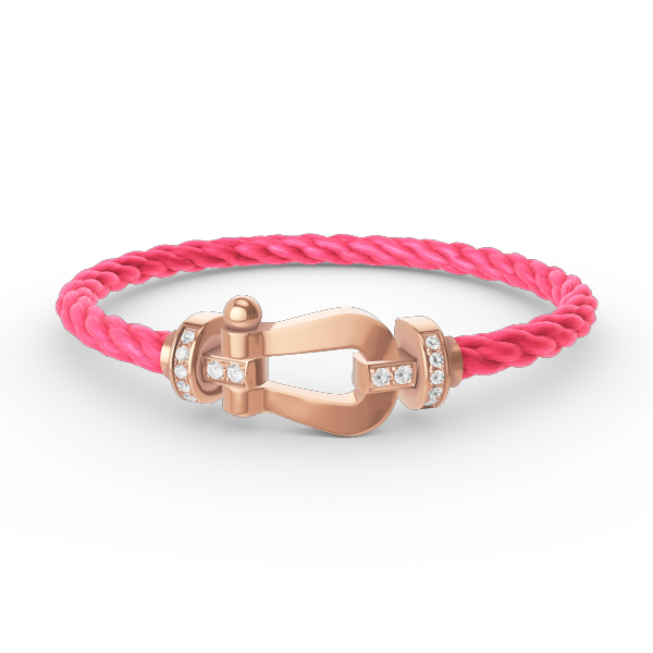 [Panda Jewelry]FORCE LARGE HORSESHOE HALF DIAMOND BRACELET ROSE GOLD