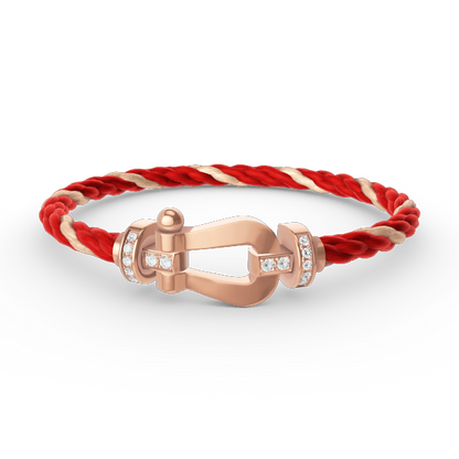 [Panda Jewelry]FORCE LARGE HORSESHOE HALF DIAMOND BRACELET ROSE GOLD