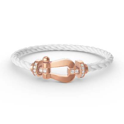 [Panda Jewelry]FORCE LARGE HORSESHOE HALF DIAMOND BRACELET ROSE GOLD