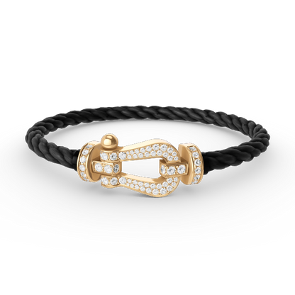 [Panda Jewelry]FORCE LARGE HORSESHOE FULL DIAMOND BRACELET GOLD