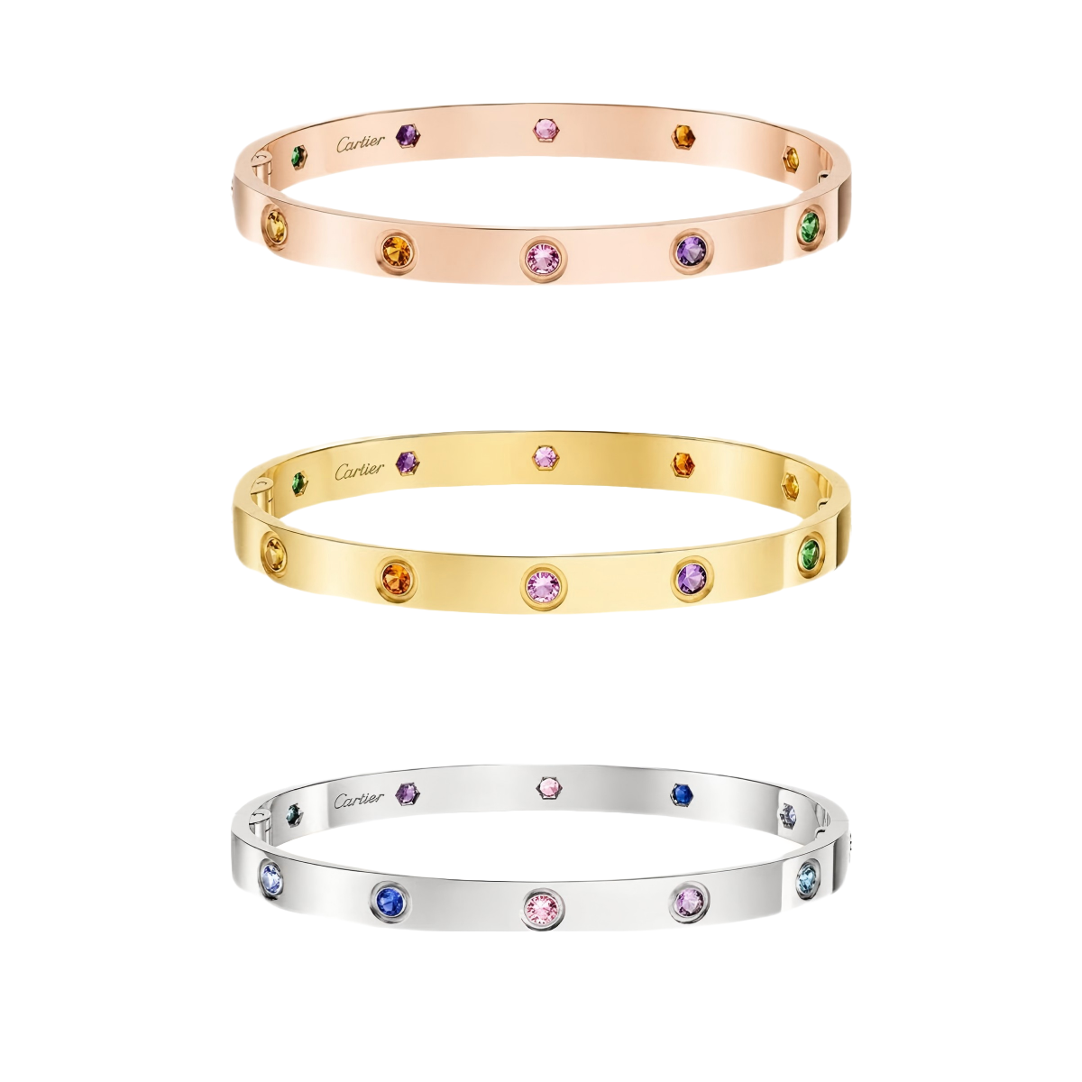 [✨Panda Jewelry💎]2026 RAINBOW LOVE BRACELET 6.1MM  10 DIAMONDS
