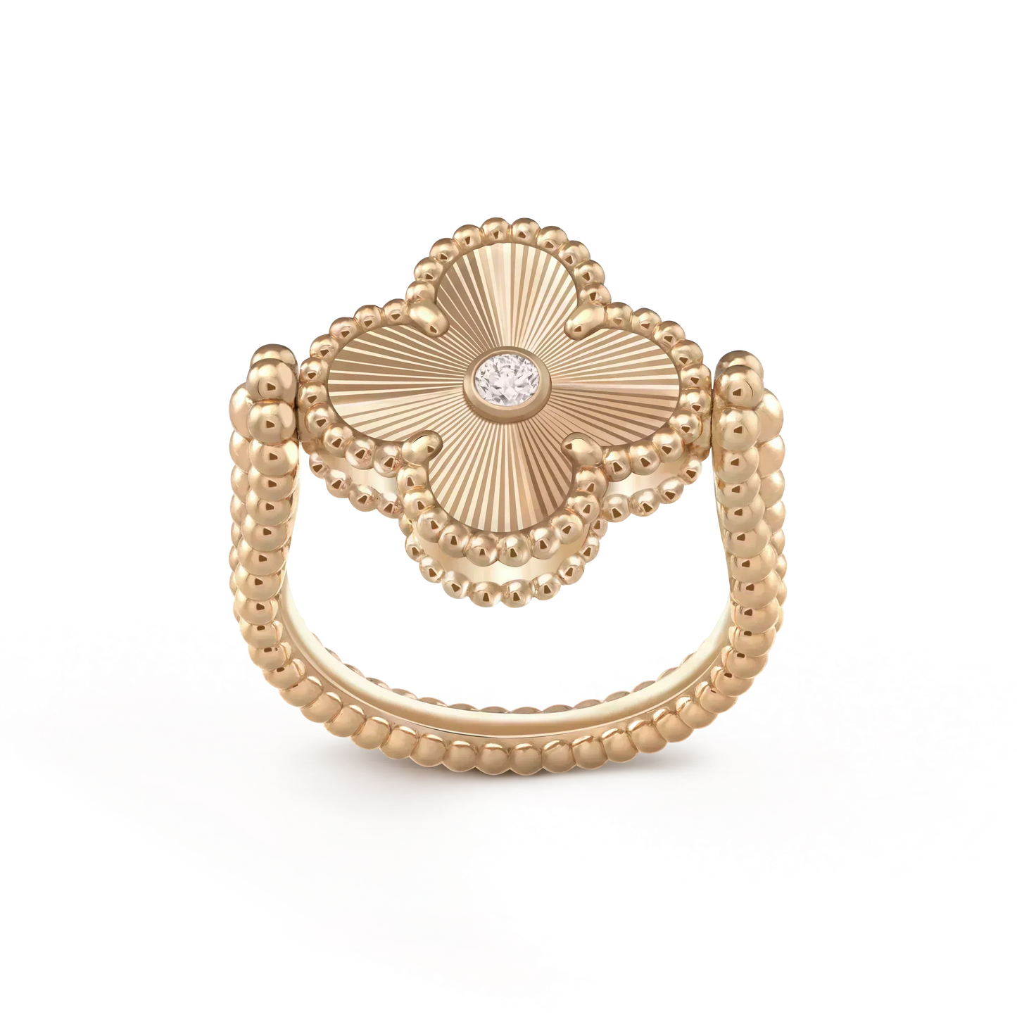 [Panda Jewelry]CLOVER RIVERSIBLE ROSE GOLD RING